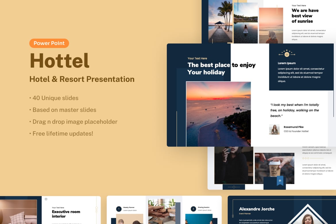 Hottel - Template Presentasi PowerPoint Hotel & Resort yang Menarik