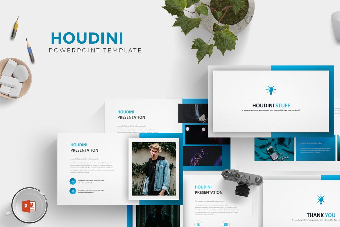 Template PowerPoint Houdini - Versi Profesional untuk Presentasi Anda