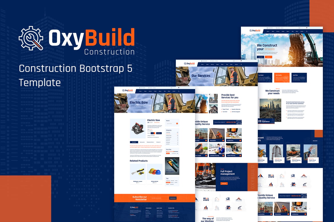Template Website Konstruksi OxyBuild - Solusi Terbaik untuk Bisnis Anda