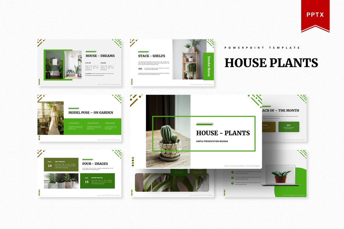 Template Presentasi PowerPoint Tanaman Hias yang Menarik