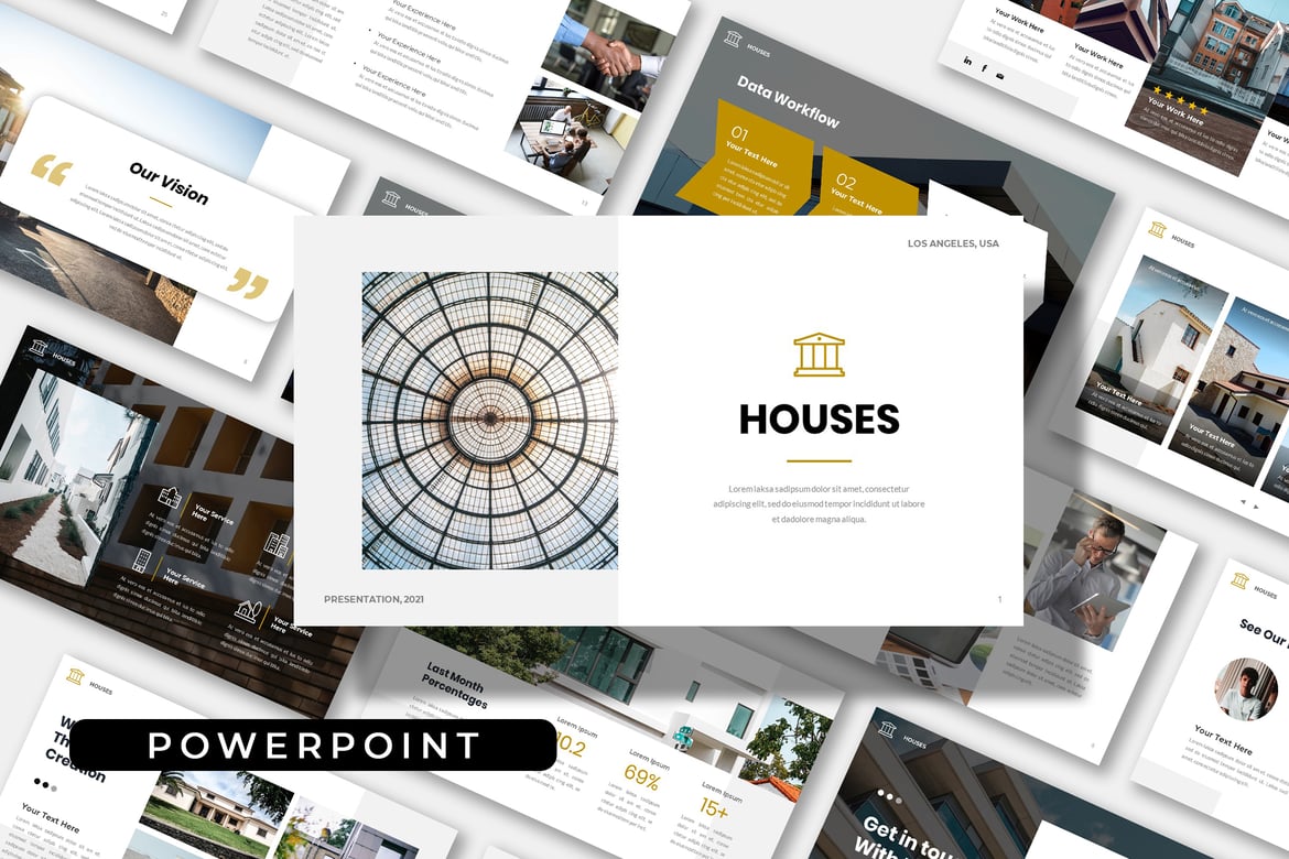 Template Presentasi PowerPoint Bisnis Rumah yang Profesional dan Menarik