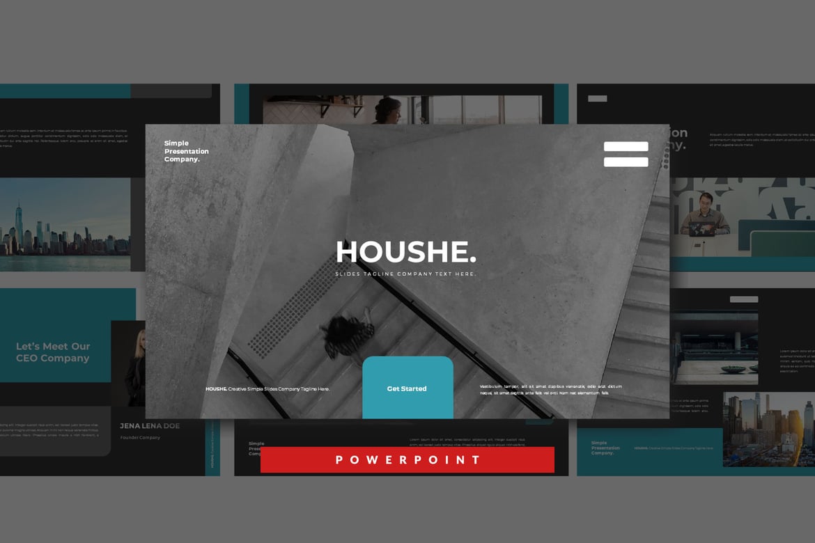 Template PowerPoint Houshe yang Menarik untuk Presentasi Anda