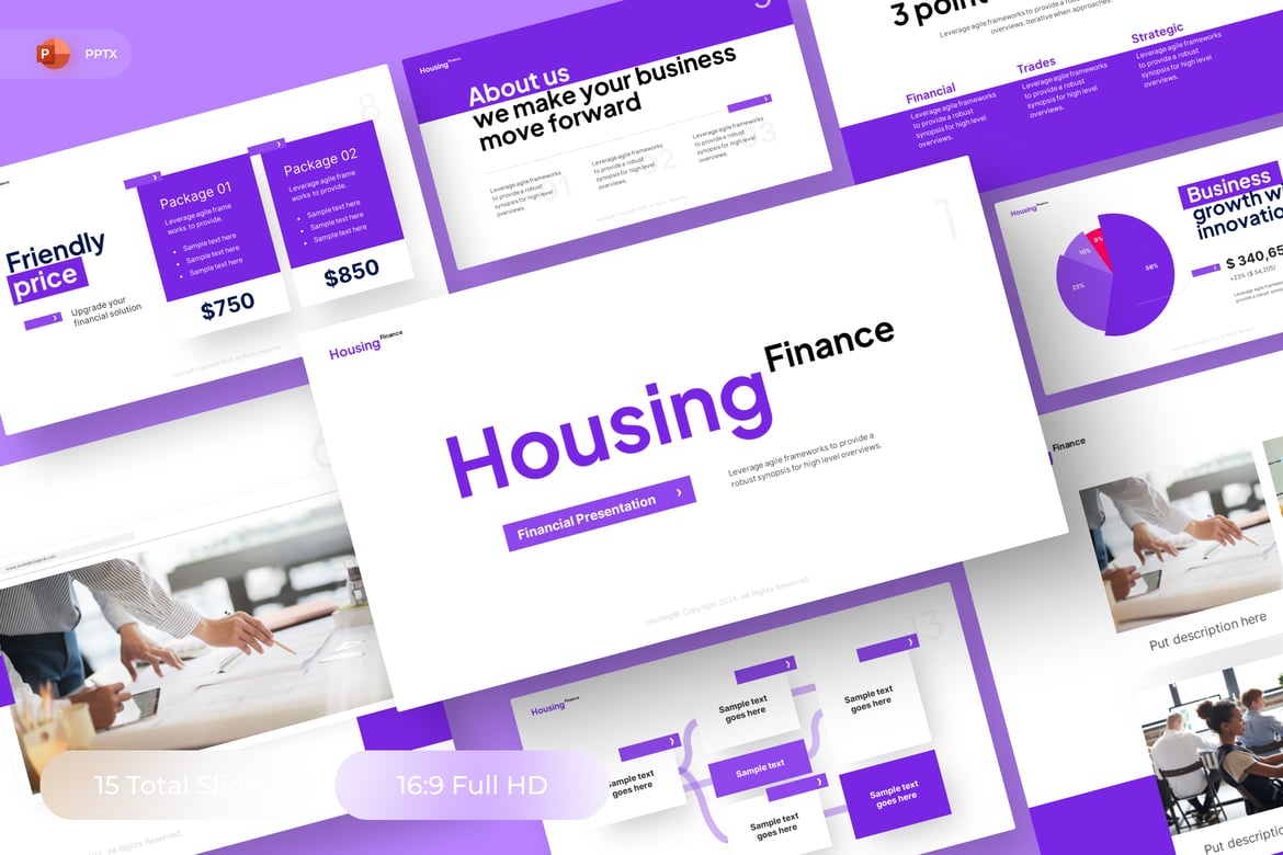 Template Presentasi PowerPoint Keuangan Properti yang Menarik