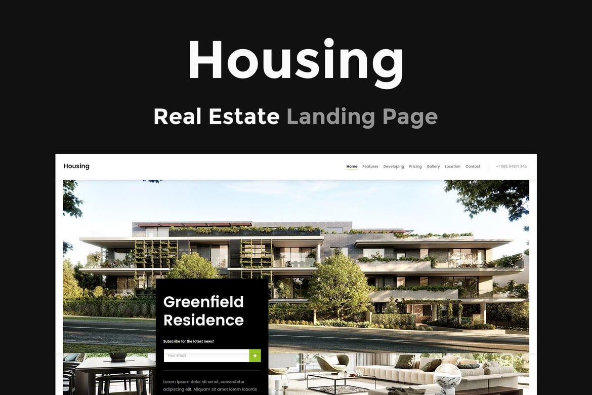 Template Website Real Estate Modern - Housing Landing Page
