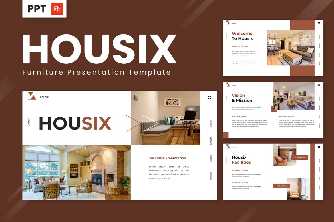 Housix - Template Powerpoint Furnitur yang Menarik dan Modern