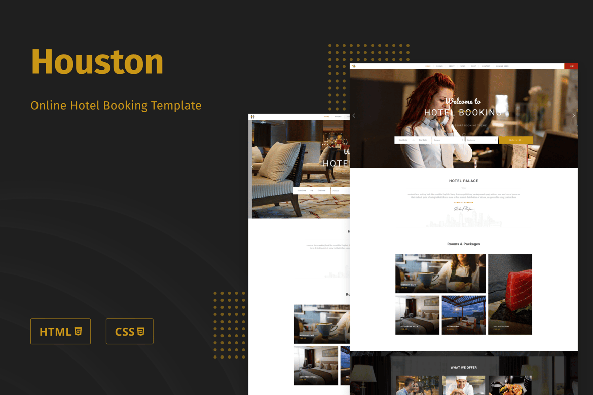 Template Website Pemesanan Hotel Online di Houston