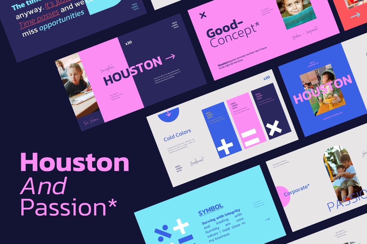 Template PowerPoint Houston yang Modern dan Menarik