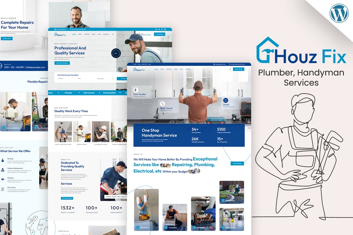 Tema WordPress HouzFix - Solusi Handyman dan Jasa Perbaikan Rumah
