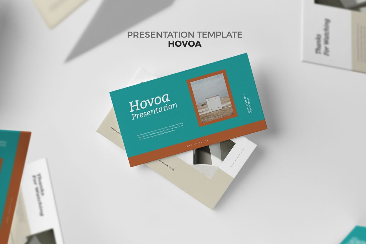 Hovoa: Template Presentasi PowerPoint Sienna dan Cyna yang Kreatif