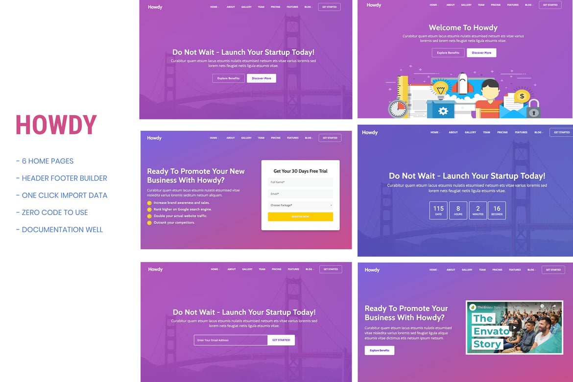 Howdy - Tema WordPress Serbaguna untuk Halaman Landing yang Berkualitas Tinggi