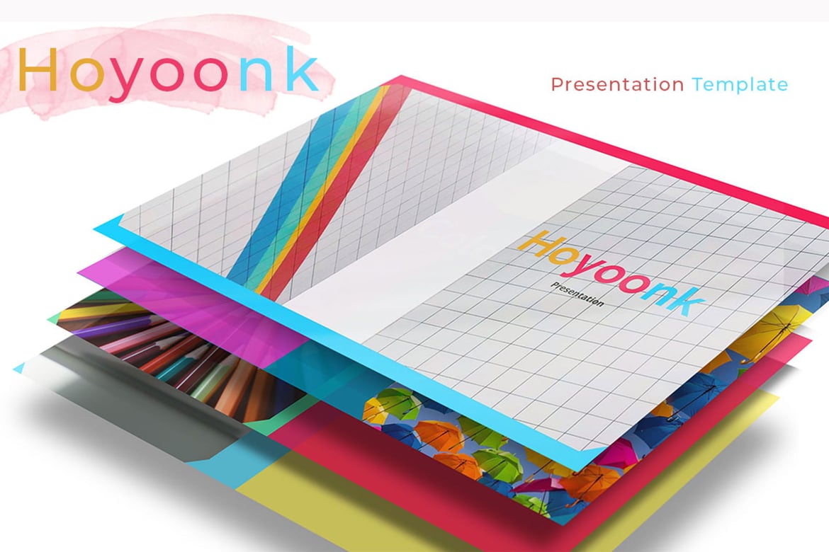 Template Presentasi PowerPoint Hoyoonk yang Penuh Warna