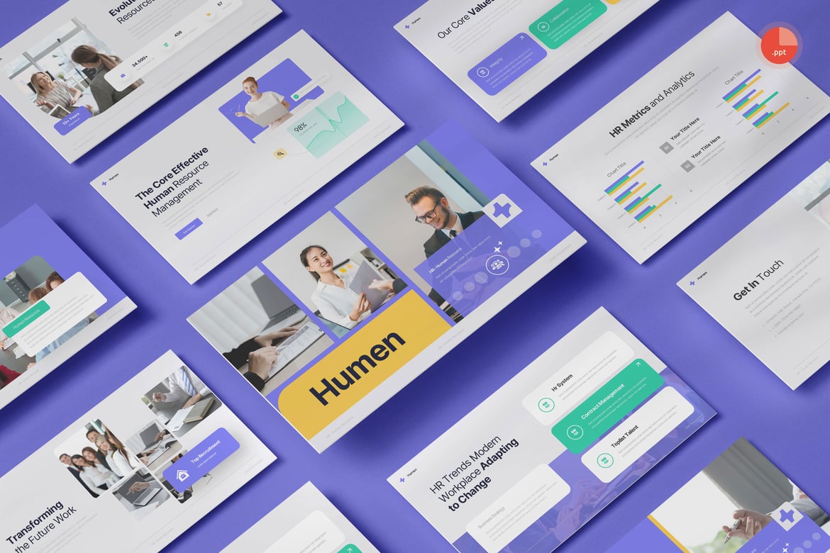 Template Presentasi HR - Sumber Daya Manusia yang Profesional
