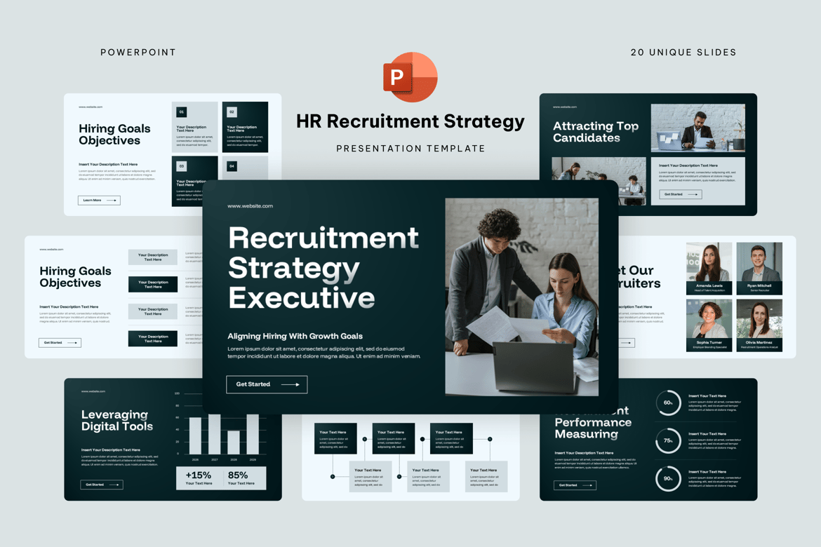 Template Presentasi Powerpoint Strategi Rekrutmen HR yang Efektif
