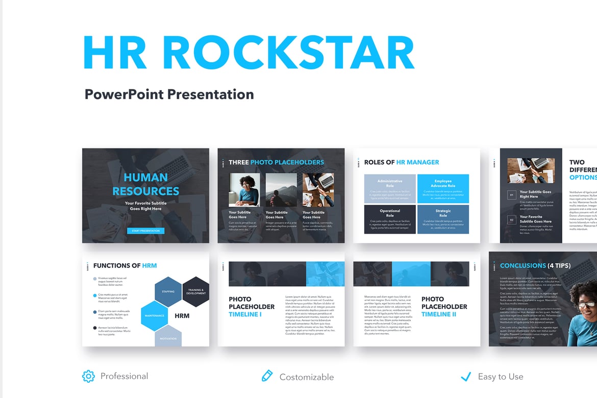 Template Presentasi PowerPoint HR Rockstar yang Profesional