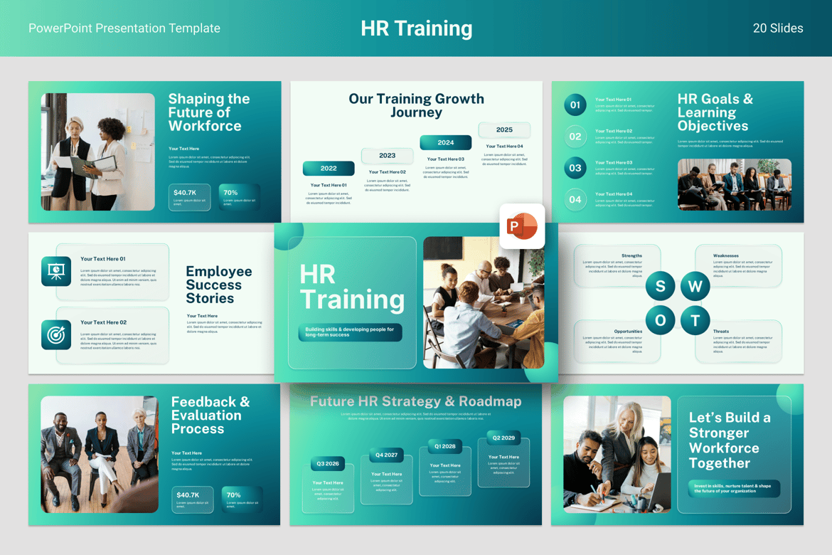 Template Presentasi PowerPoint Pelatihan SDM yang Efektif