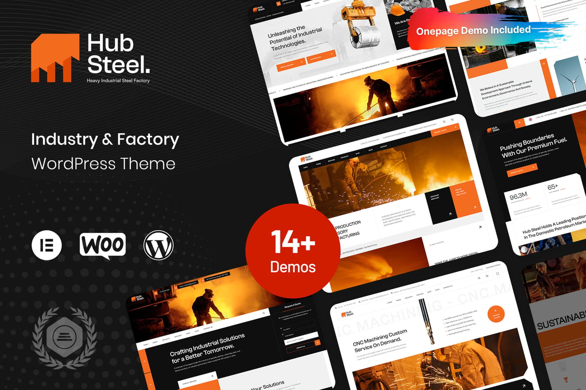 Hubsteel - Tema WordPress untuk Industri dan Pabrik yang Modern
