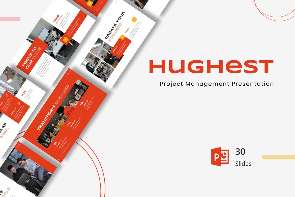 Template Powerpoint Manajemen Proyek Hughest yang Profesional