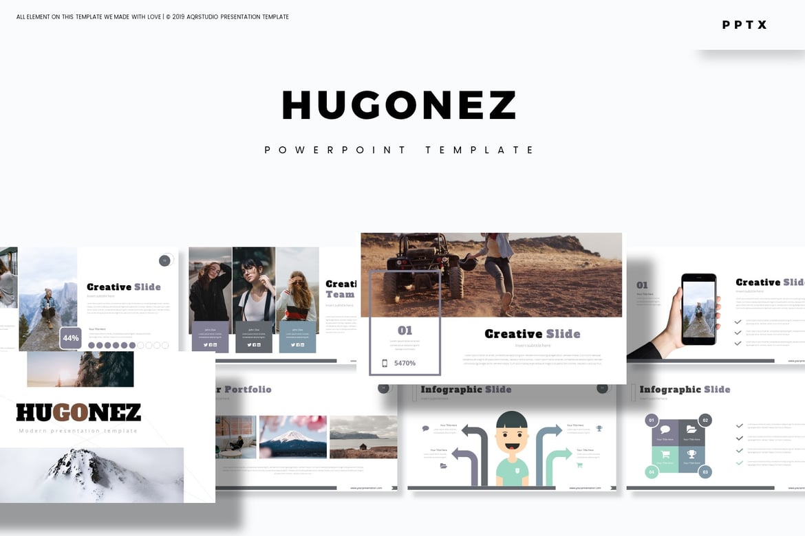 Hugonez - Template PowerPoint Serbaguna yang Menarik