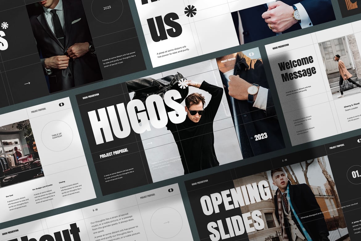 Hugos - Template Powerpoint Modern untuk Presentasi Menarik