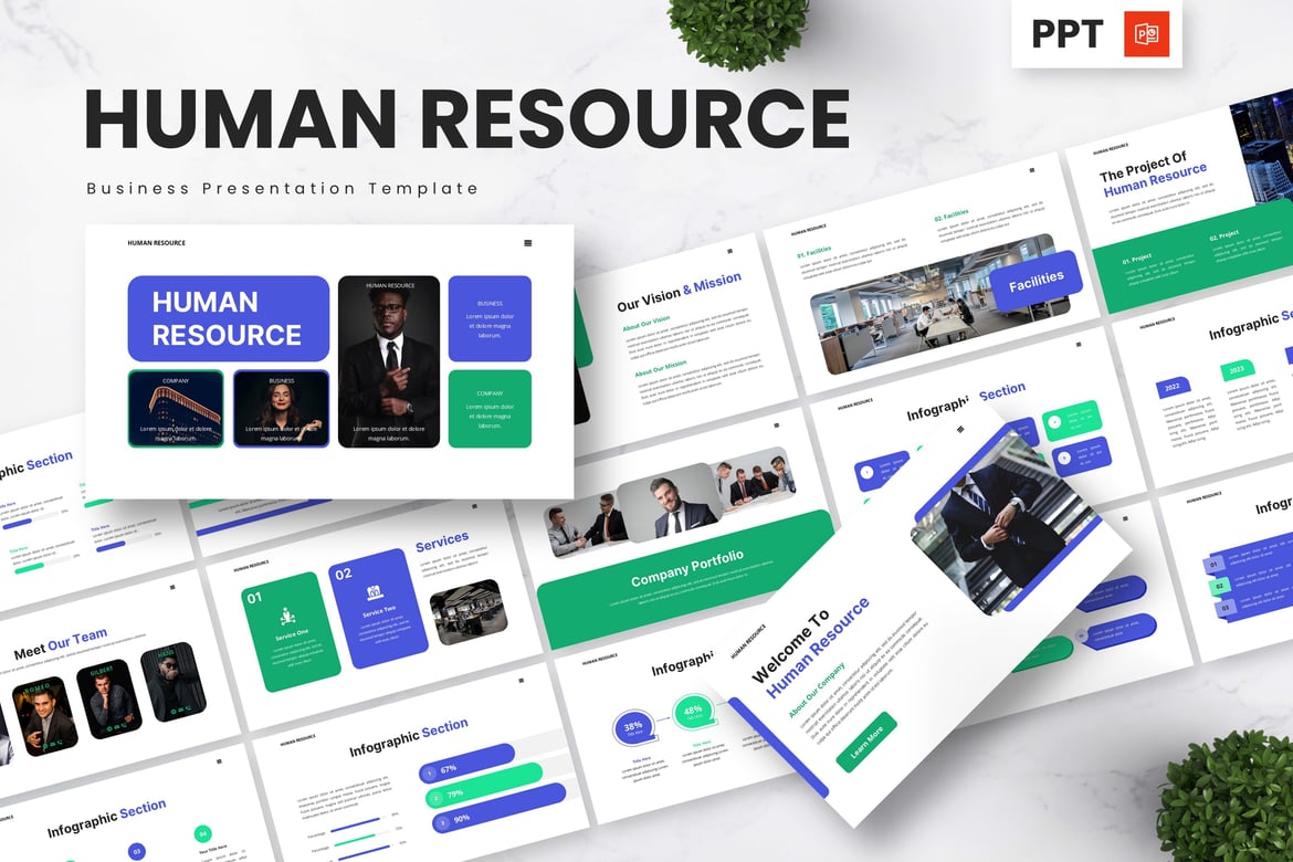 Template Powerpoint Sumber Daya Manusia untuk Bisnis yang Menarik