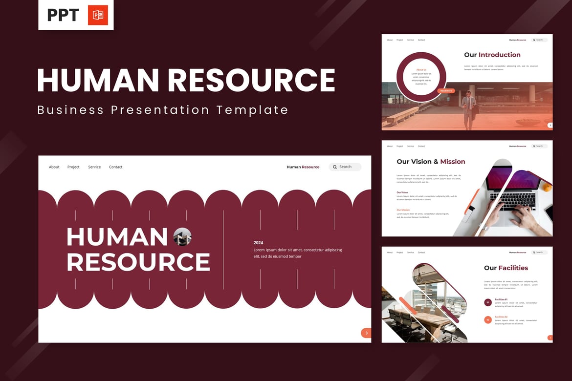 Template PowerPoint Sumber Daya Manusia untuk Bisnis yang Menarik