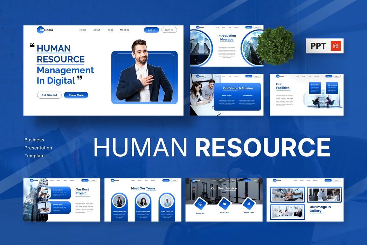 Template PowerPoint Sumber Daya Manusia untuk Bisnis yang Menarik