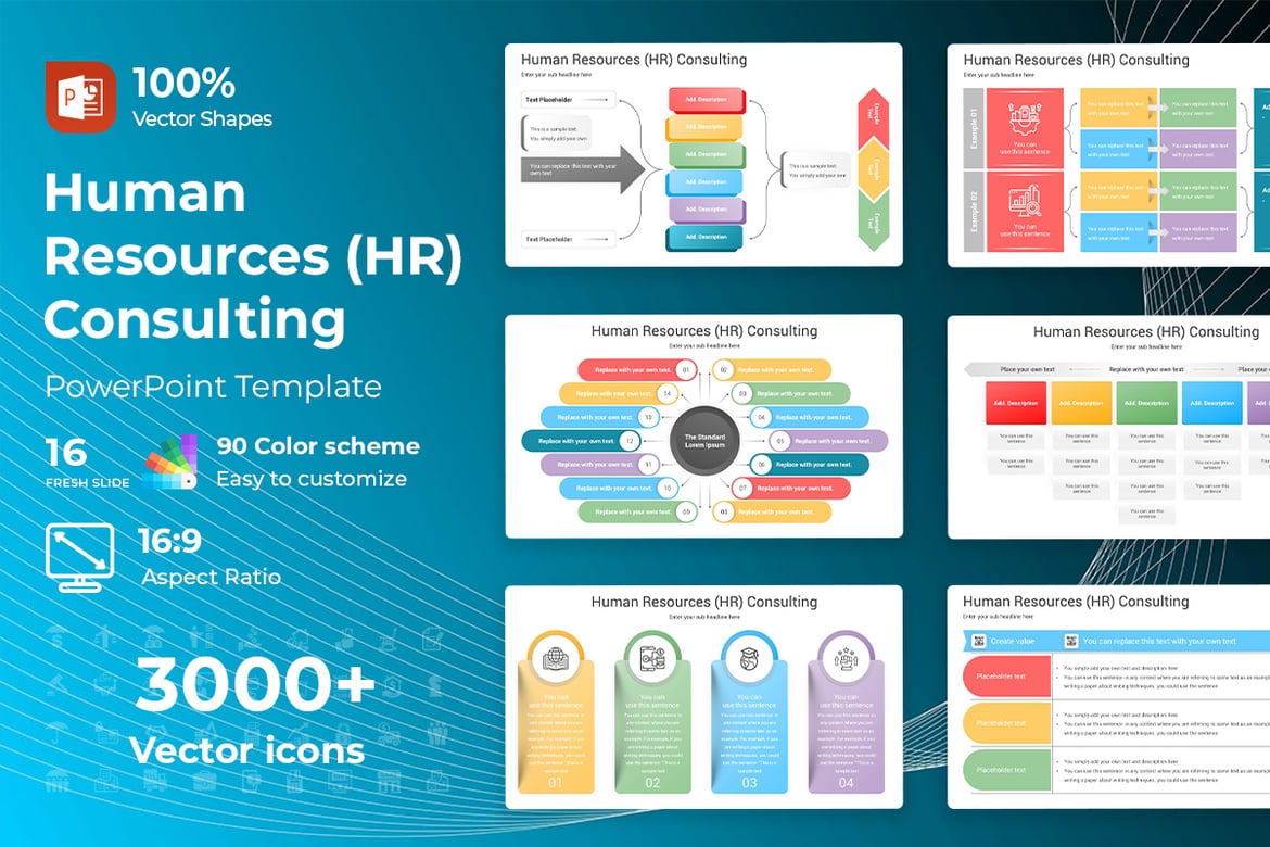 Template PowerPoint Konsultasi Sumber Daya Manusia yang Menarik