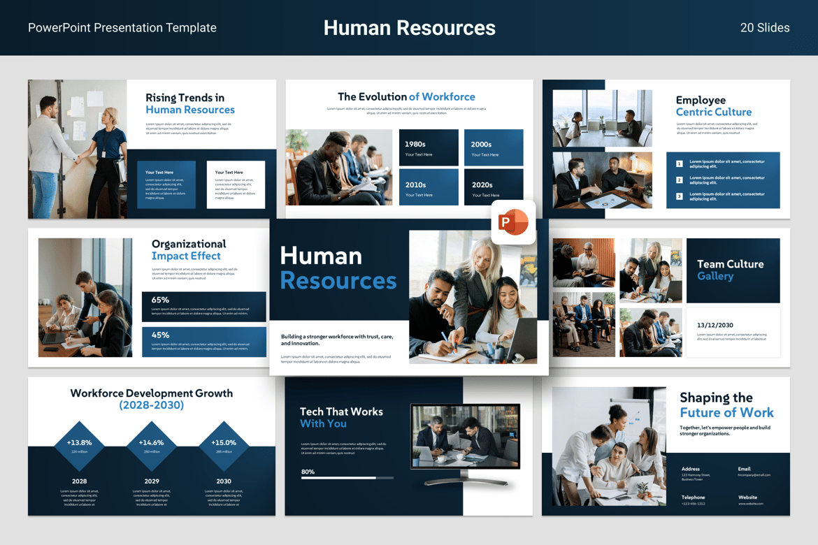 Template Presentasi PowerPoint Sumber Daya Manusia yang Profesional