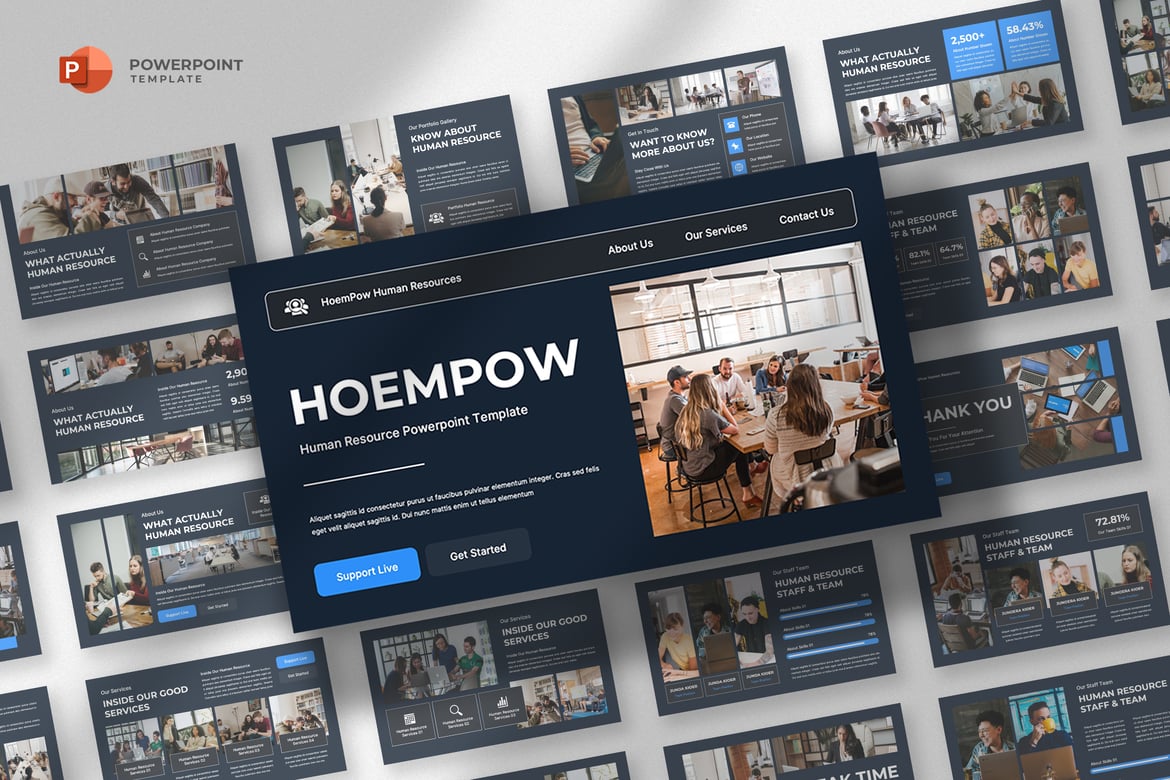 Template Powerpoint Sumber Daya Manusia yang Modern dan Profesional