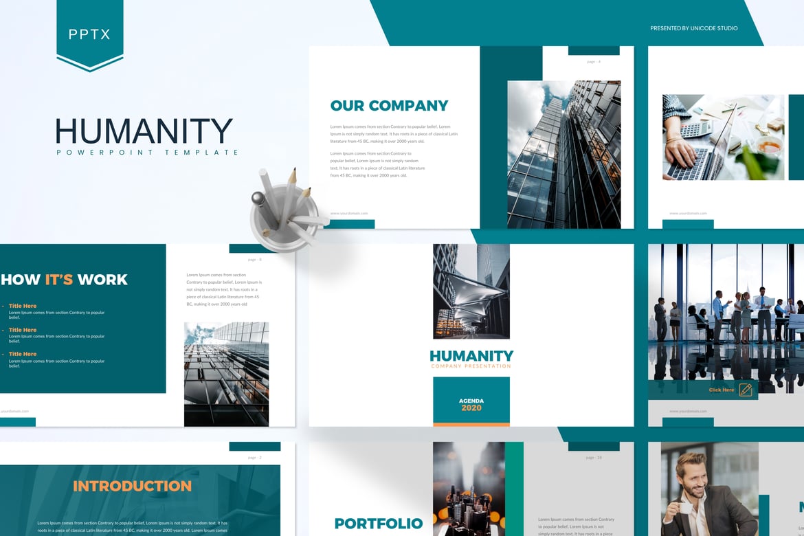 Template Presentasi Bisnis Humanity - Powerpoint Modern dan Profesional