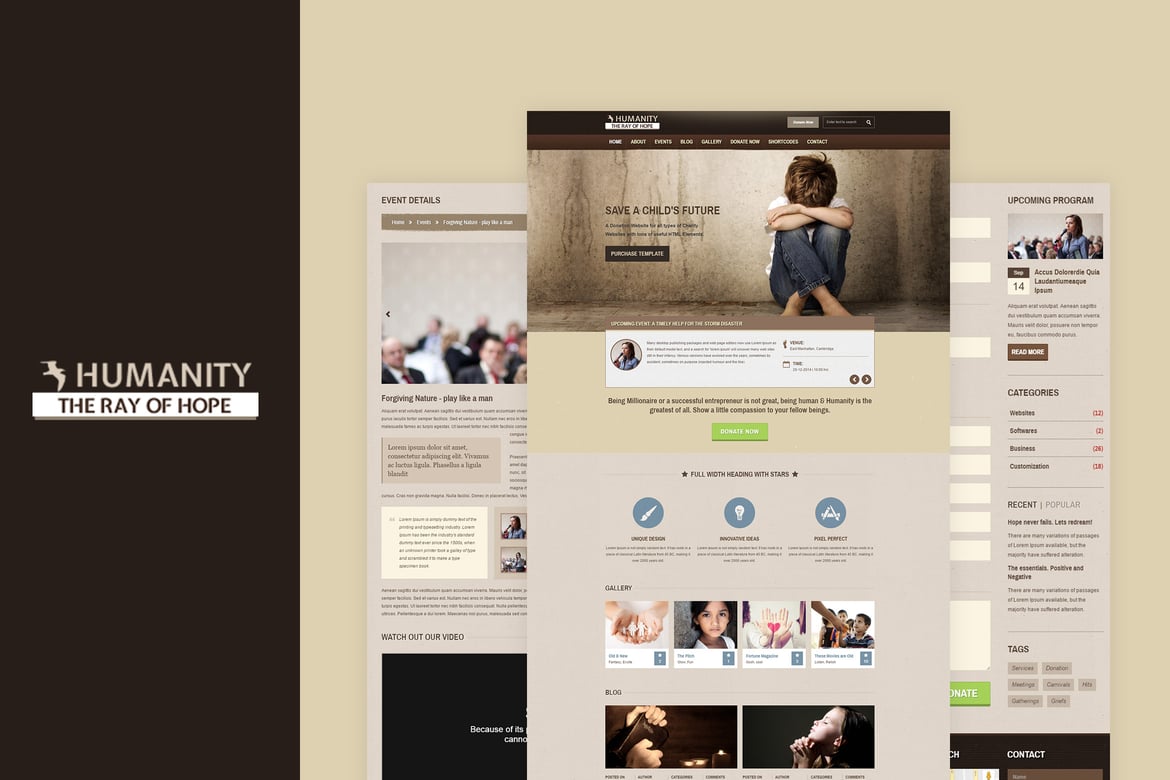 Template Website Humanity untuk NGO dan Organisasi Amal yang Responsif