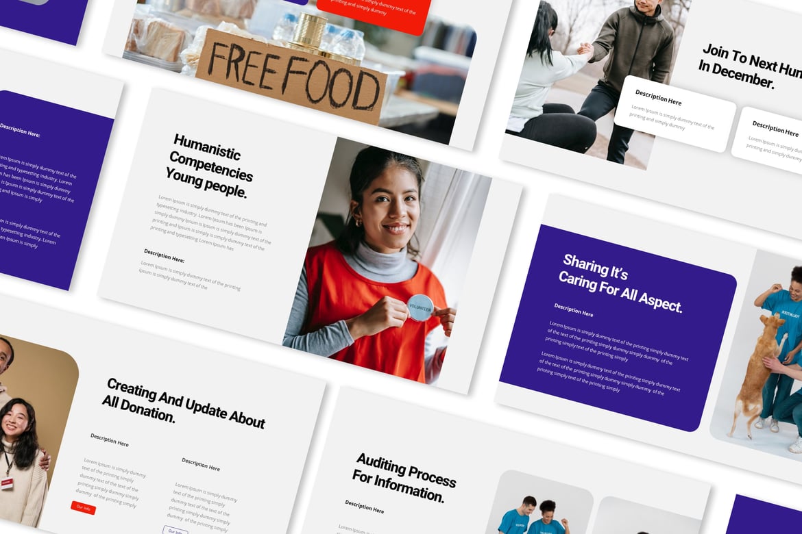 Template Presentasi Powerpoint Organisasi Kemanusiaan yang Menarik
