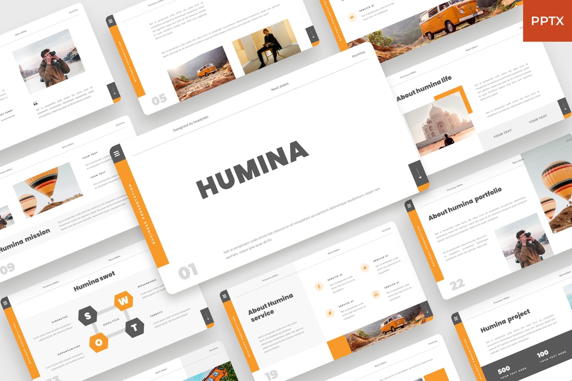 Template PowerPoint Humina - Solusi Presentasi Bisnis yang Menarik