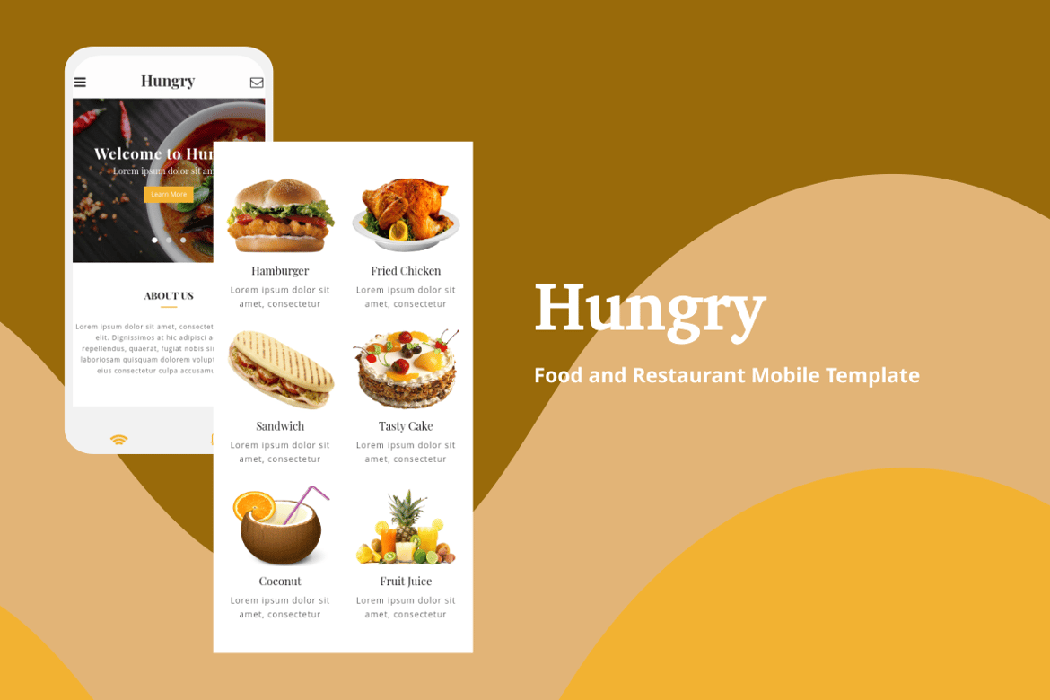 Hungry - Template Mobile untuk Website Makanan dan Restoran yang Menarik