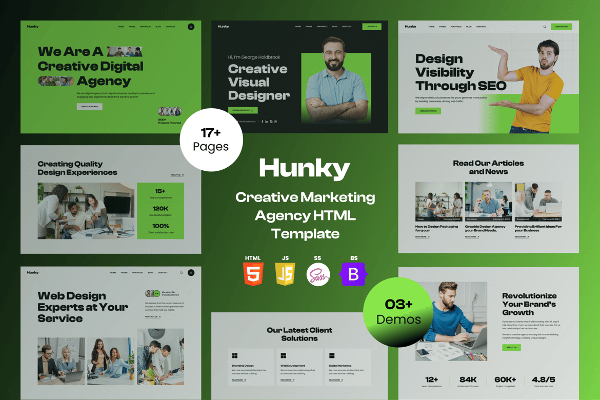 Hunky - Template Website Kreatif untuk Agensi dan Portofolio