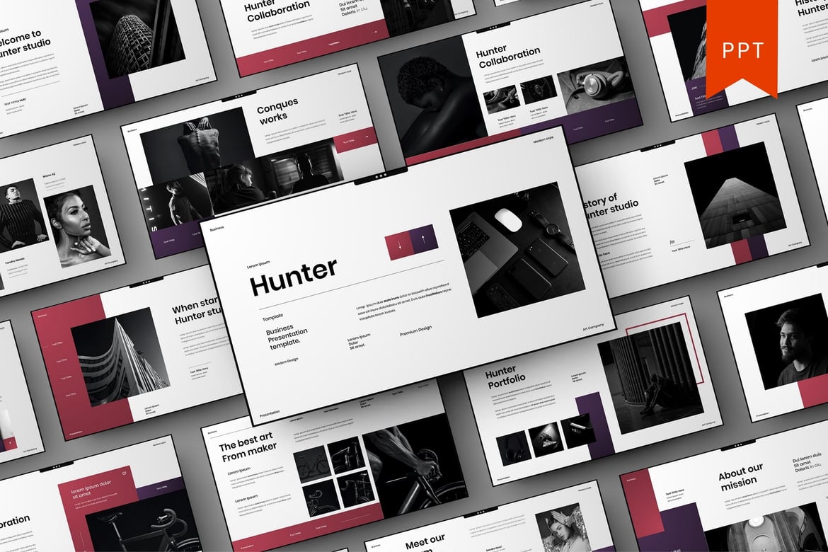 Hunter – Template Presentasi PowerPoint Profesional