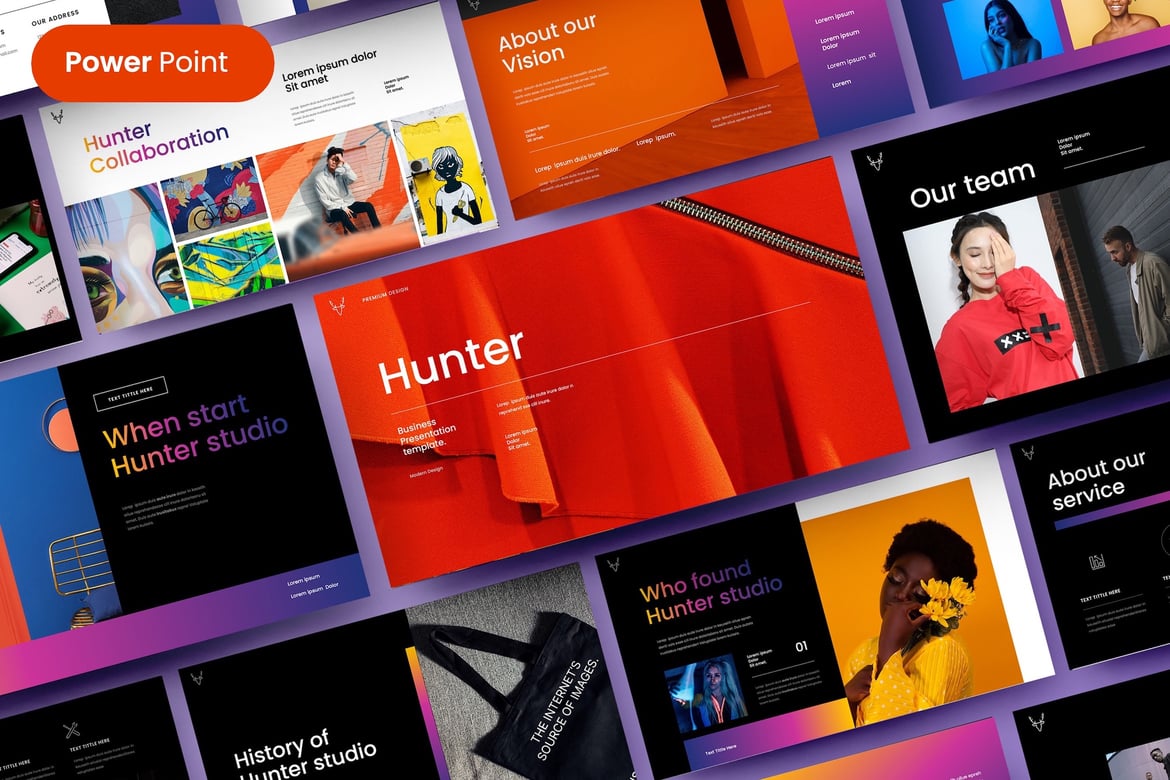 Template Presentasi Bisnis Hunter - PowerPoint Profesional