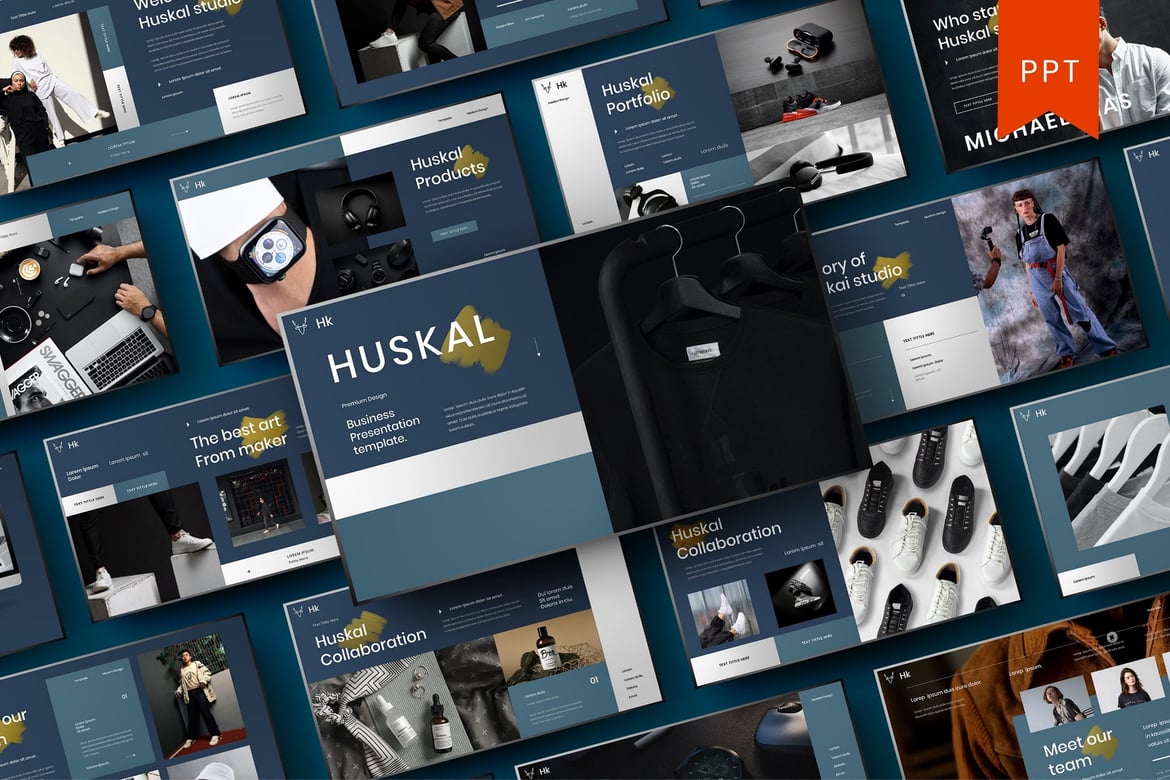 Template Presentasi Bisnis Huskal – Solusi Kreatif untuk Semua Kebutuhan Anda