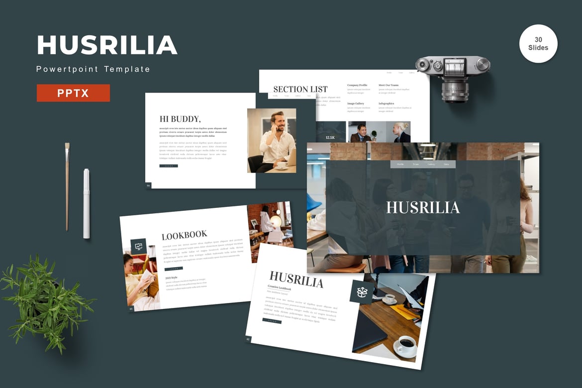 Husrilia - Template PowerPoint Profesional untuk Presentasi Anda