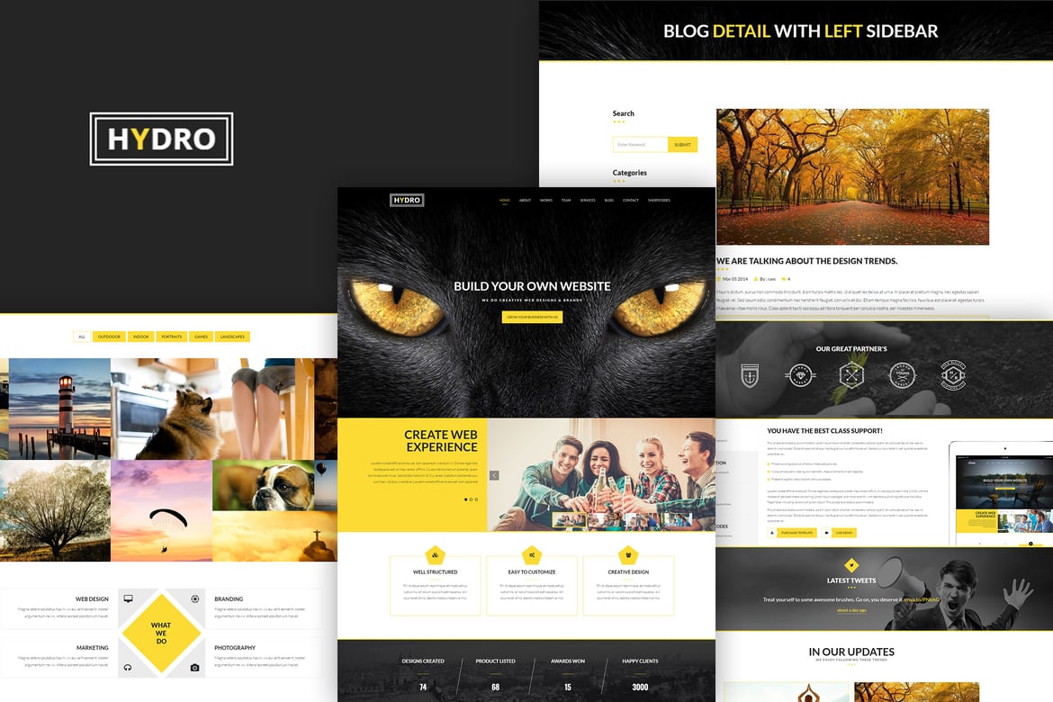 HYDRO - Template Web Serbaguna Satu Halaman HTML5 Profesional