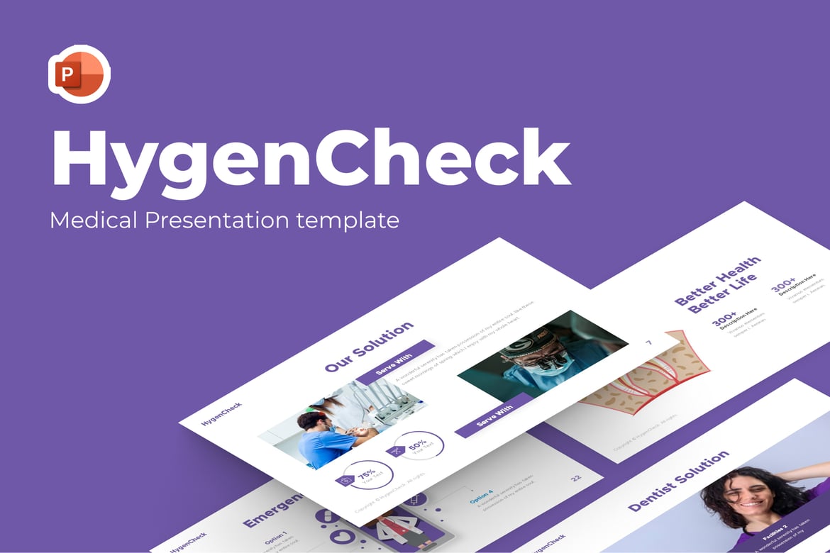 Template PowerPoint Medis HygenCheck yang Menarik dan Profesional