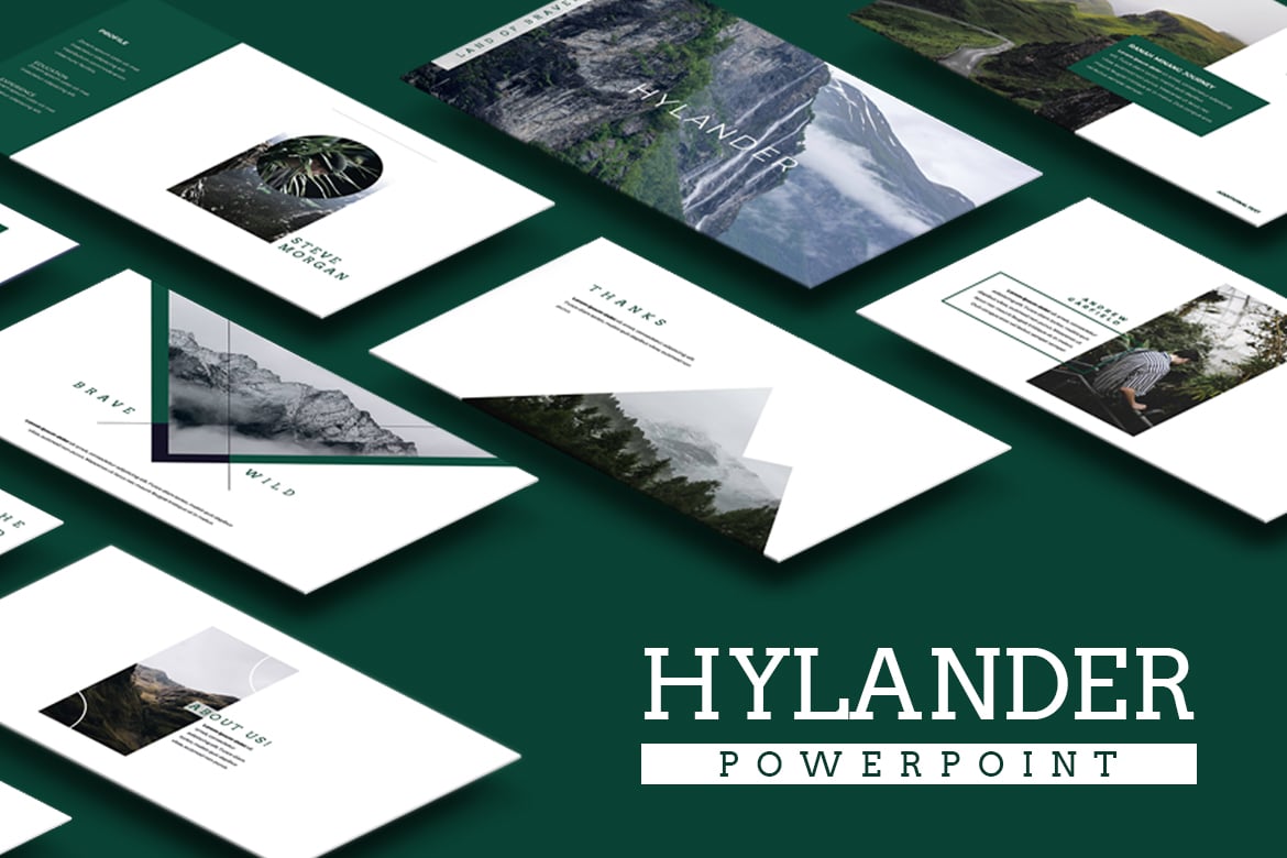 Template Presentasi Powerpoint Hylander yang Minimalis dan Modern