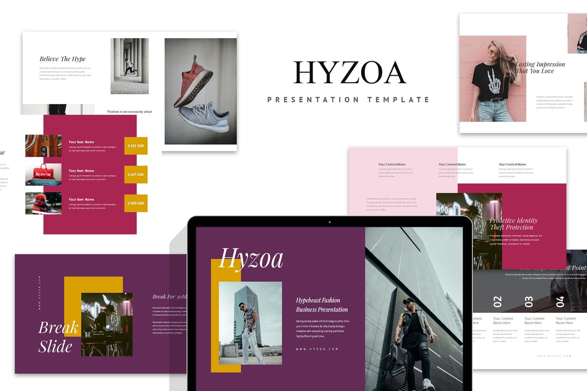 Template Presentasi Fashion Hypebeast Hyzoa yang Menarik