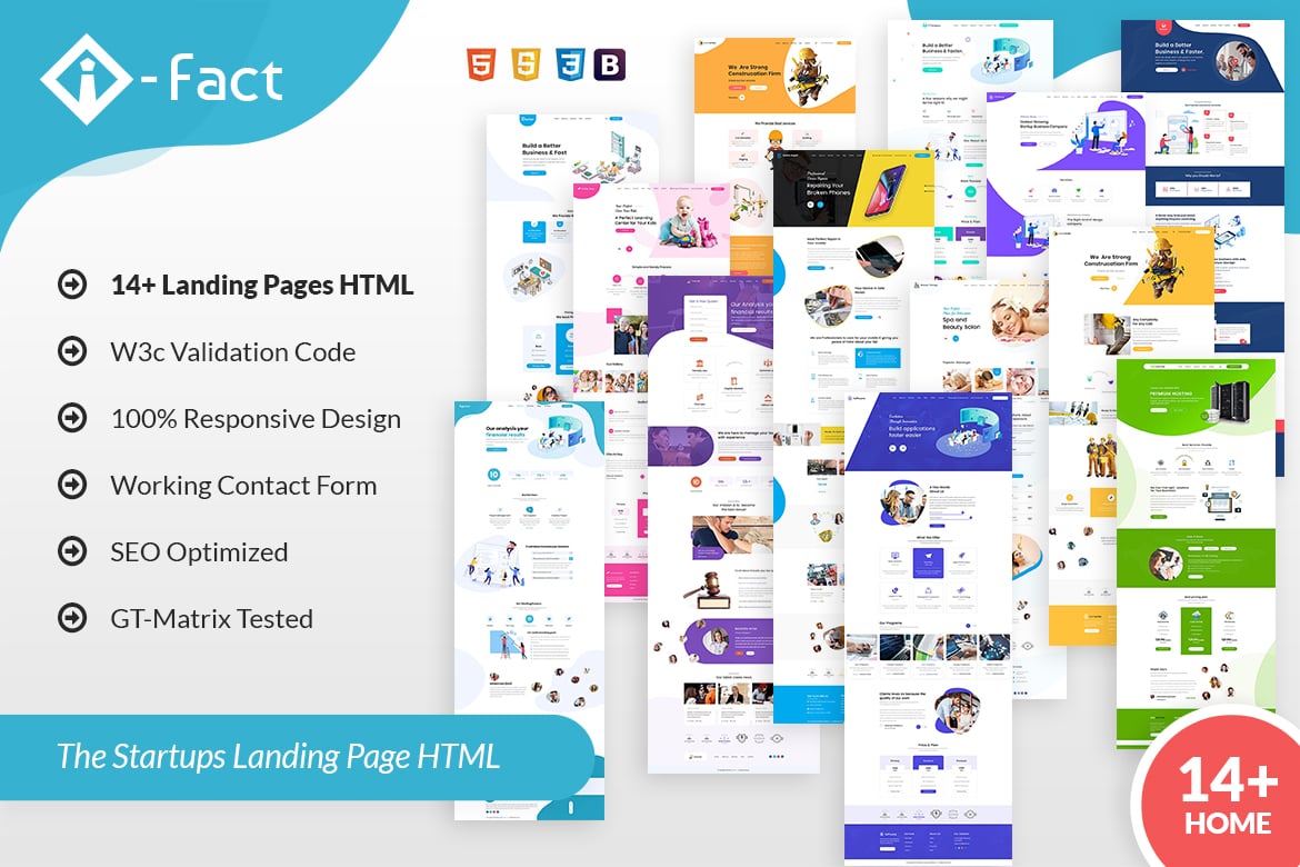 Template Website i-Fact: Halaman Landing Modern dan Kreatif