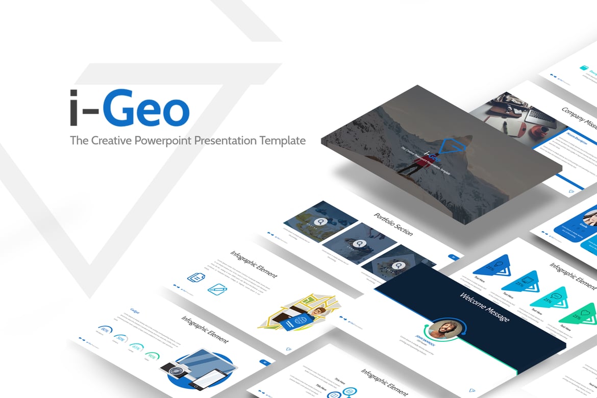 Template Presentasi Powerpoint i-Geo yang Kreatif dan Minimalis