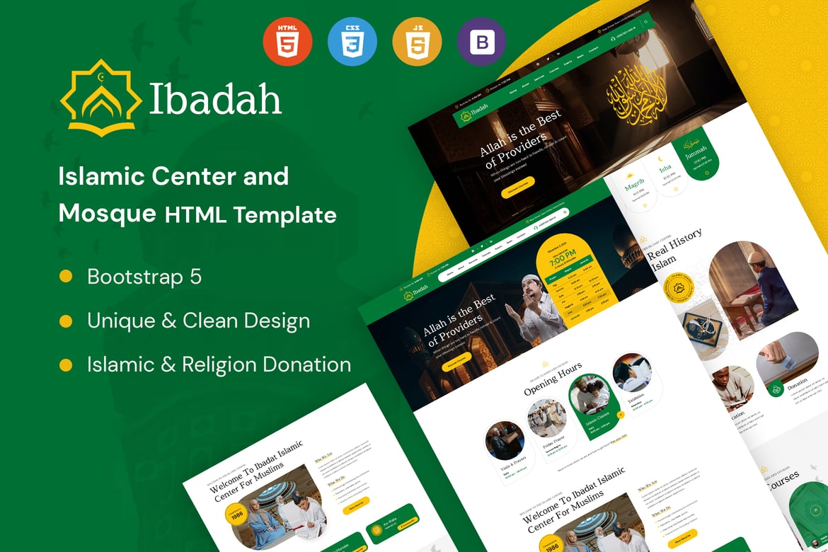 Template Website Ibadah - Pusat Islam & Masjid yang Profesional