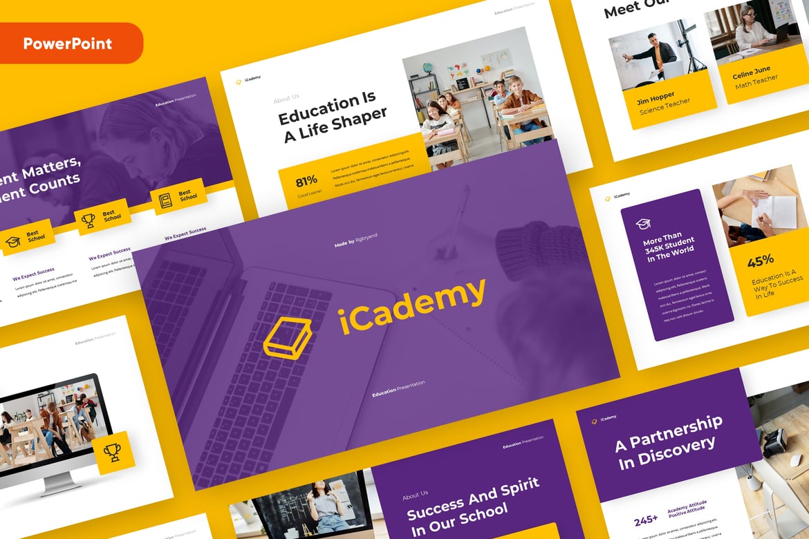 Template Powerpoint iCademy - Solusi Kreatif untuk Presentasi Anda