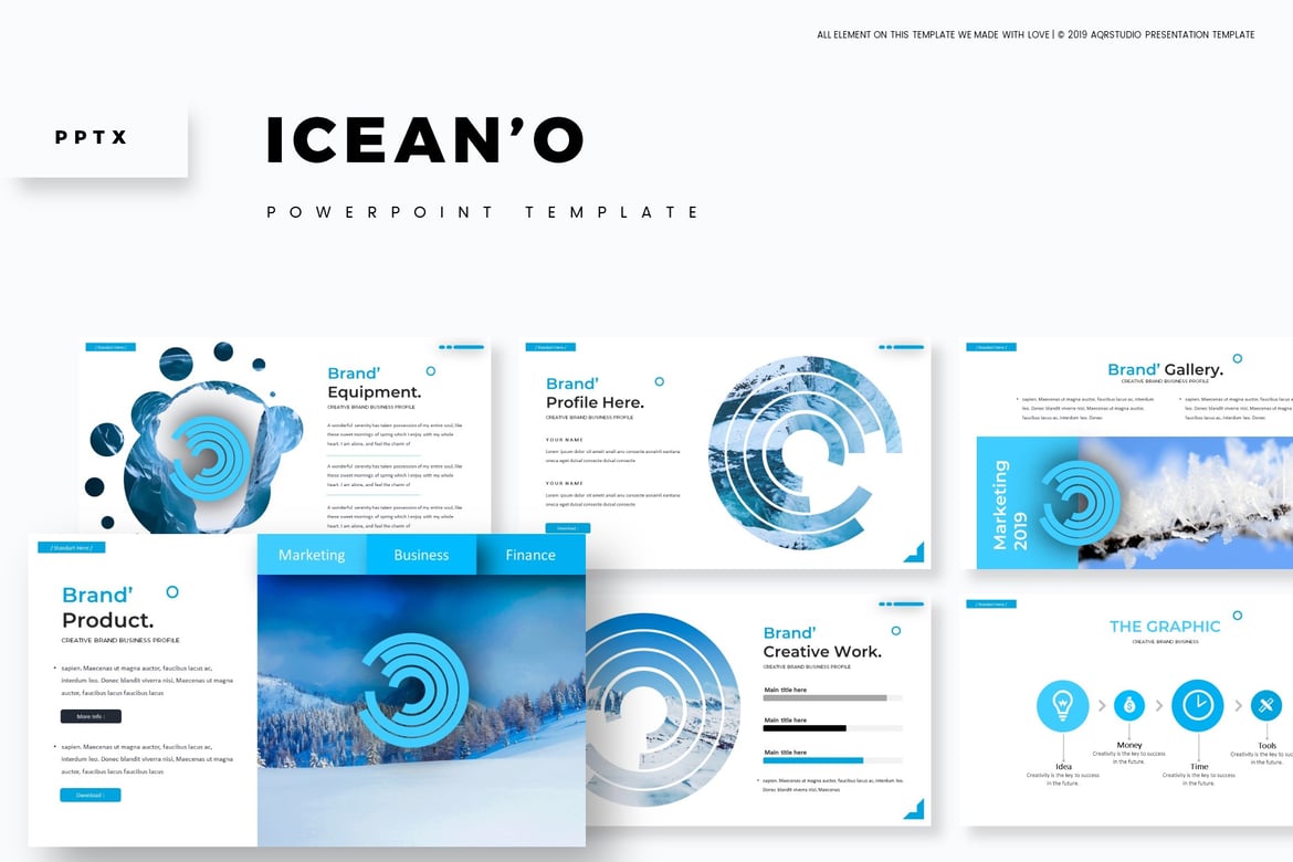 Template PowerPoint Icean'o - Solusi Kreatif untuk Presentasi Anda