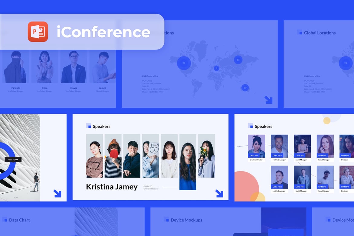 Template PowerPoint Animasi iConference - Presentasi Profesional Anda