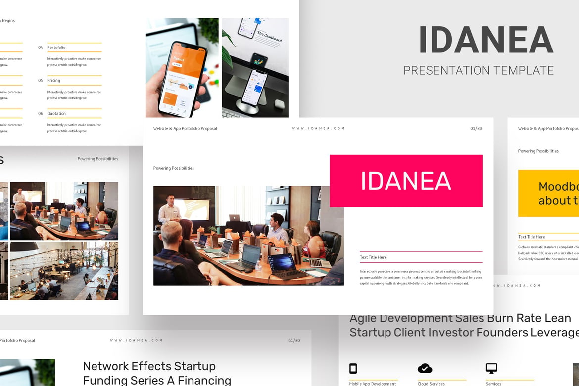 Idanea - Template PowerPoint Website & Aplikasi yang Menarik
